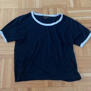 Topshop Black Tee with White Accents